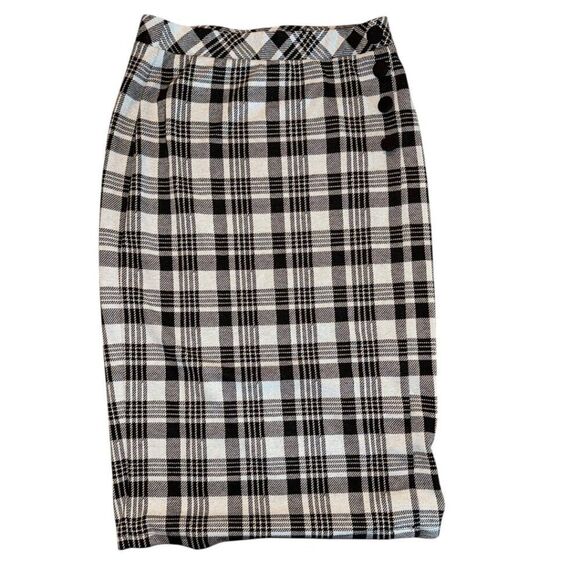 Melissa Paige Dresses & Skirts - Classic Black and White Plaid Women's Pencil Skirt Size Small: Thick Material